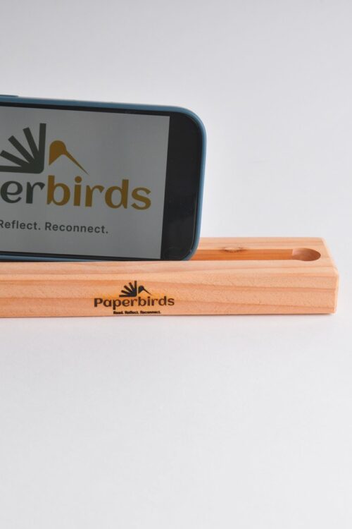 PCHWF1 Paperbirds Handmade Wooden Card & Mobile Phone Holder – Flowers or Pencil Slot Design