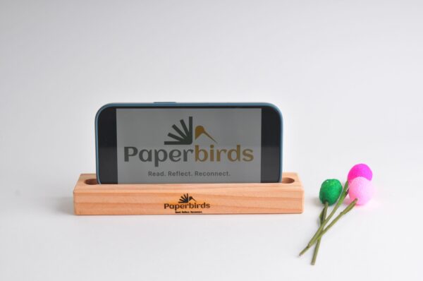 PCHWF2 Paperbirds Handmade Wooden Card & Mobile Phone Holder – Flowers or Pencil Slot Design