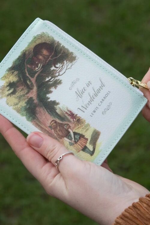 ALICTUCP Alice In Wonderland Turquoise Book Coin Purse Vegan Wallet