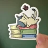Cat with Butterfly Die Cut Sticker