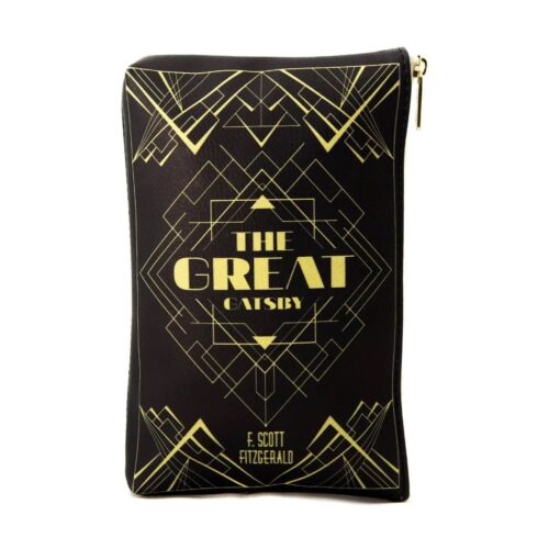 The Great Gatsby Art Deco Black Book Pouch Purse Clutch