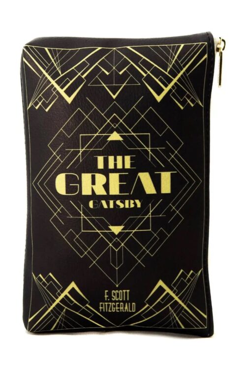 The Great Gatsby Art Deco Black Book Pouch Purse Clutch