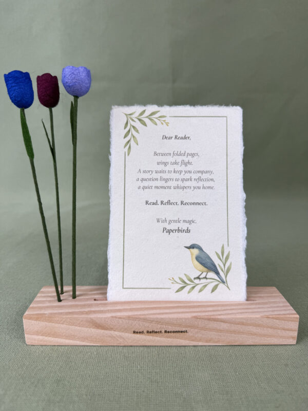 IMG_4485 Paperbirds Handmade Wooden Card & Mobile Phone Holder – Flowers or Pencil Slot Design