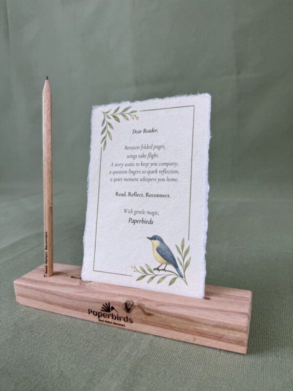 IMG_4489 Paperbirds Handmade Wooden Card & Mobile Phone Holder – Flowers or Pencil Slot Design