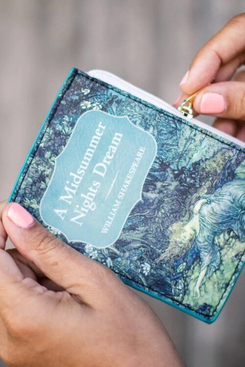MIDSNICP A Midsummer Nights Dream Green Book Coin Purse Wallet