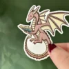 Pink Dragon Die Cut Sticker