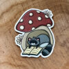 Raccoon & Mushroom Die Cut Sticker
