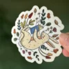 Reading Bunny Die Cut Sticker