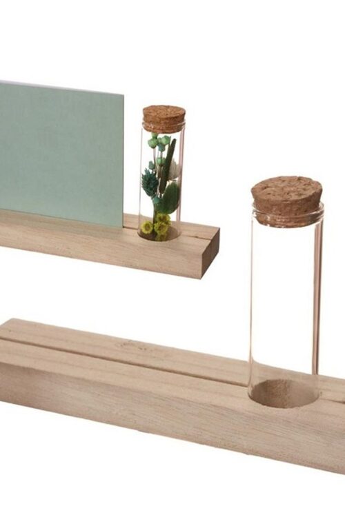 28110-6 Wooden card holder with vase