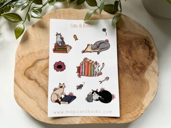 CAT&BSS.jpeg Cats & Books Sticker Sheet