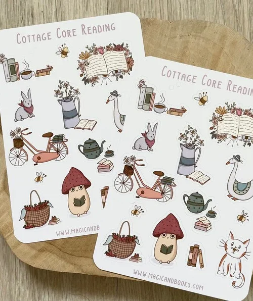Cottage Core Reading Sticker Sheet