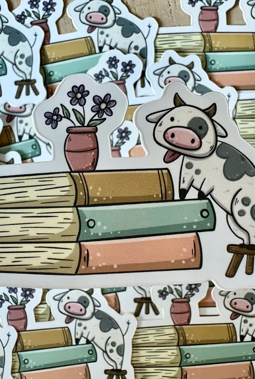 Cow Lick Die Cut Sticker