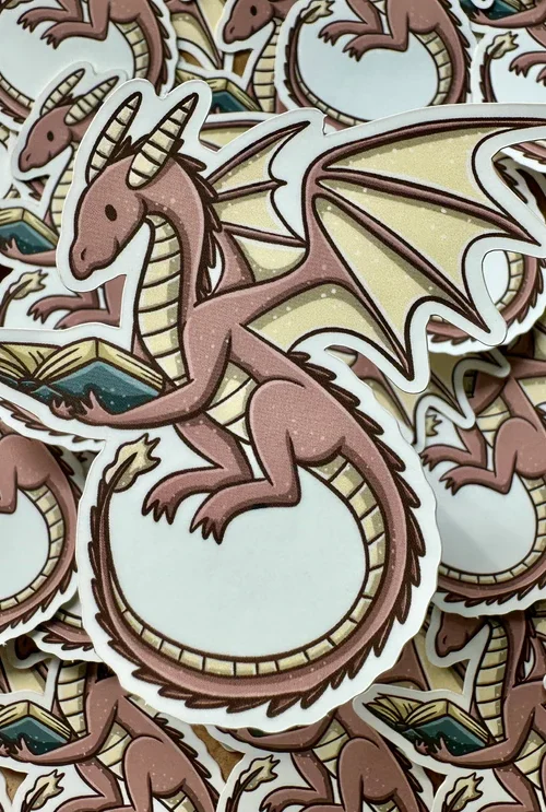 Pink Dragon Die Cut Sticker
