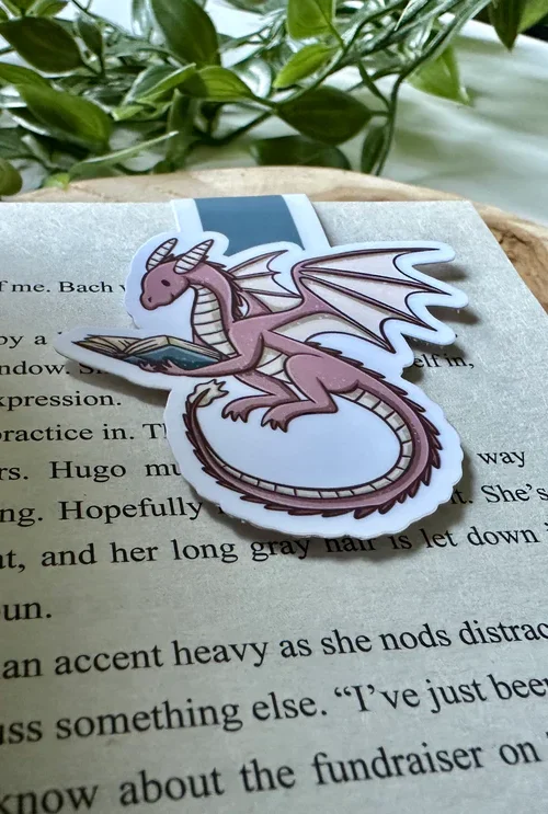 Pink Dragon Magnetic Bookmark