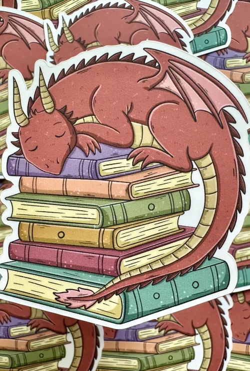 Sleeping Dragon Die Cut Sticker