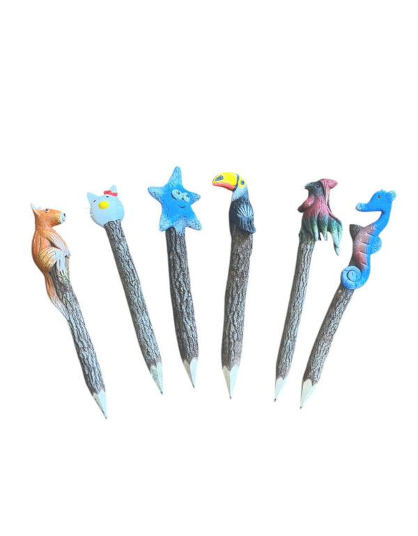 Wooden Pencil with Animal on Top 2