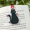 Black Cat with Mushrooms Magnetic Bookmark