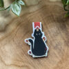 Black Cat with Mushrooms Magnetic Bookmark