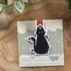 Black Cat with Mushrooms Magnetic Bookmark