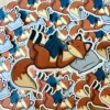 Cosy Fox Die Cut Sticker
