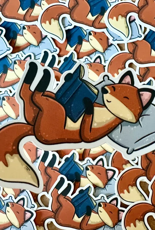 Cosy Fox Die Cut Sticker