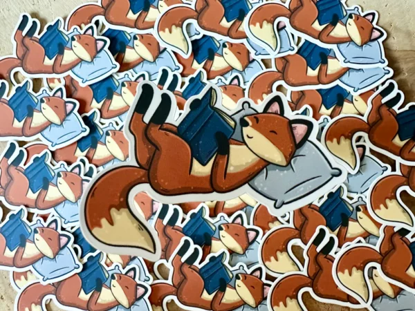Cosy Fox Die Cut Sticker