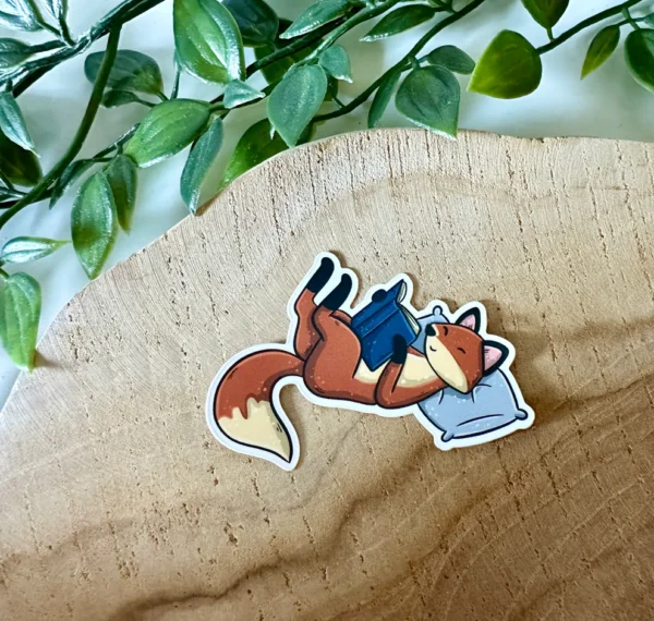 Cosy Fox Die Cut Sticker