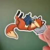 Cosy Fox Die Cut Sticker