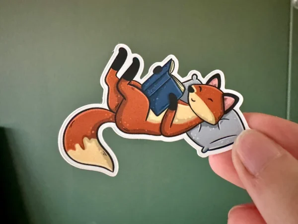 Cosy Fox Die Cut Sticker