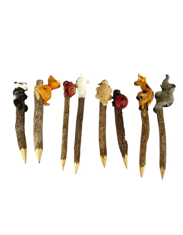 Wooden Pencil with Animal on Top