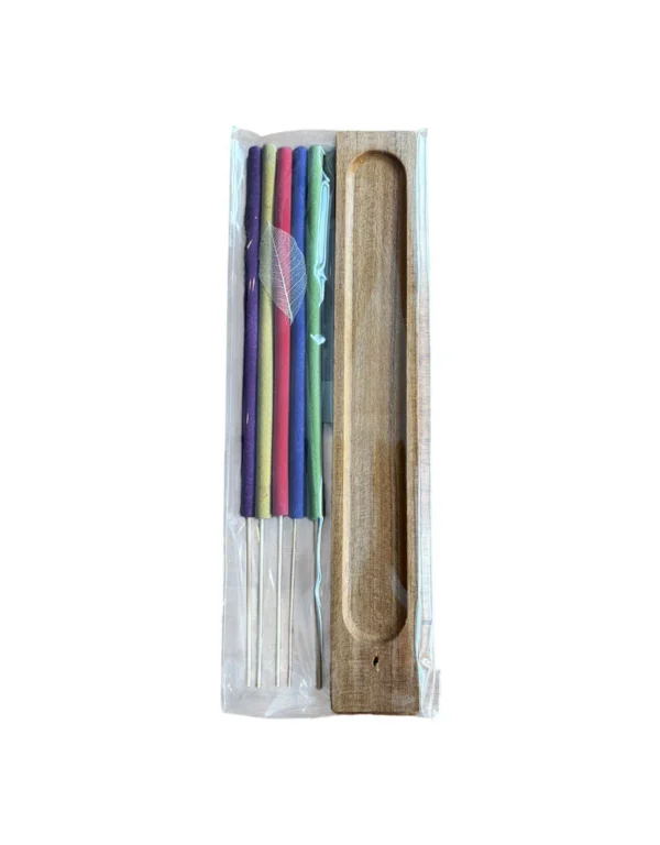 Wooden Incense Holder with 5 Incense Sticks
