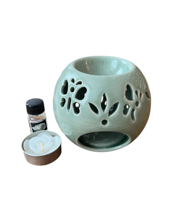 Porcelain Oil Burner, with Scented Oil