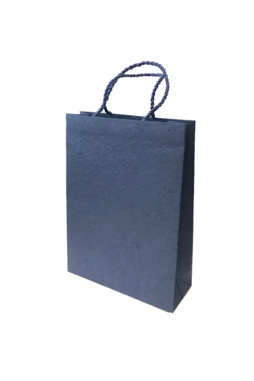th9707-mulberry-paper-bag-34x27cm (1) Bag Made From Mulberry Paper (Navy Blue)